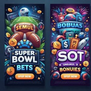 promotional banners of the superbowl
