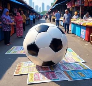 lottery ticket to a soccer ball on a bustling Indonesian street market